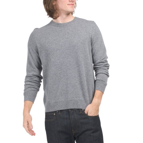 THEORY GREY HEATHER Cashmere Hiles Sweater